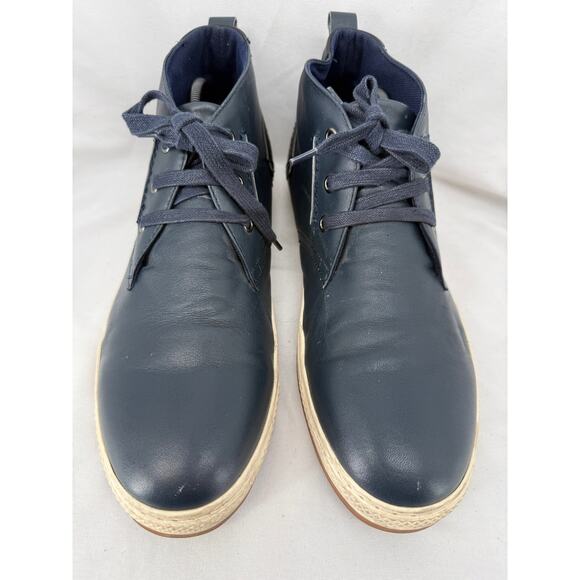 English Laundry Men\'s Blue Black Leather Chukka Boots Size 10 Lace Up Casual main image 8